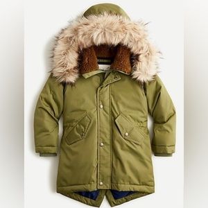 J. Crew Kids Olive Winter Parka - Size 12